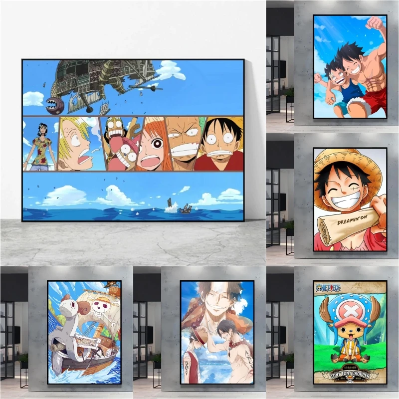 

One Piece Luffy Decorative Painting High Quality Canvas Creating A Marine Atmosphere Adds A Unique Anime Atmosphere To Your Room