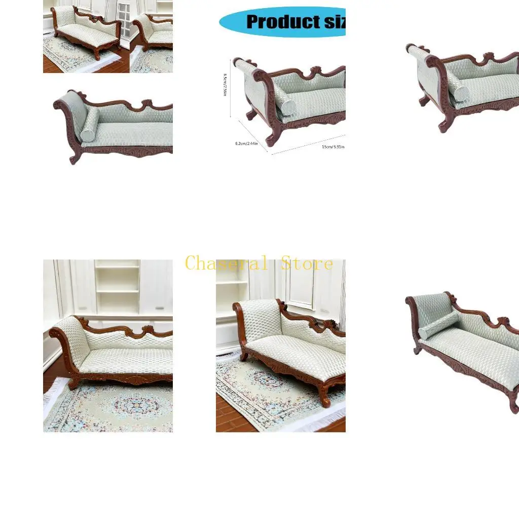 

E7CE Miniature Mini Lounger Bed Model Doll Houses Accessory Realistic 1:12 Scale