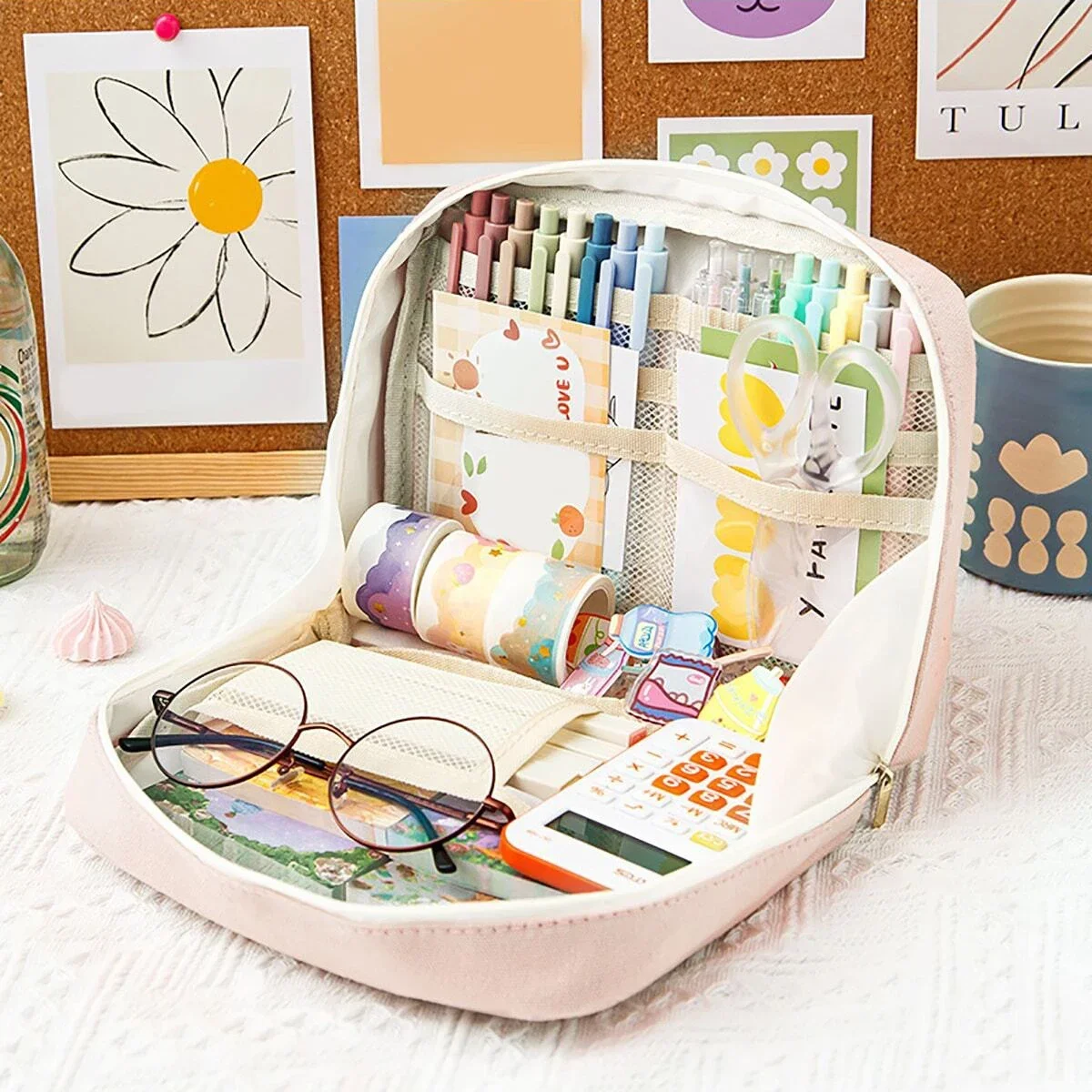 Large Capacity Pencil Case Kawaii Pencil Boxes For Girls Cute Korean Stationery School Supplies Pen Pouch Organizer