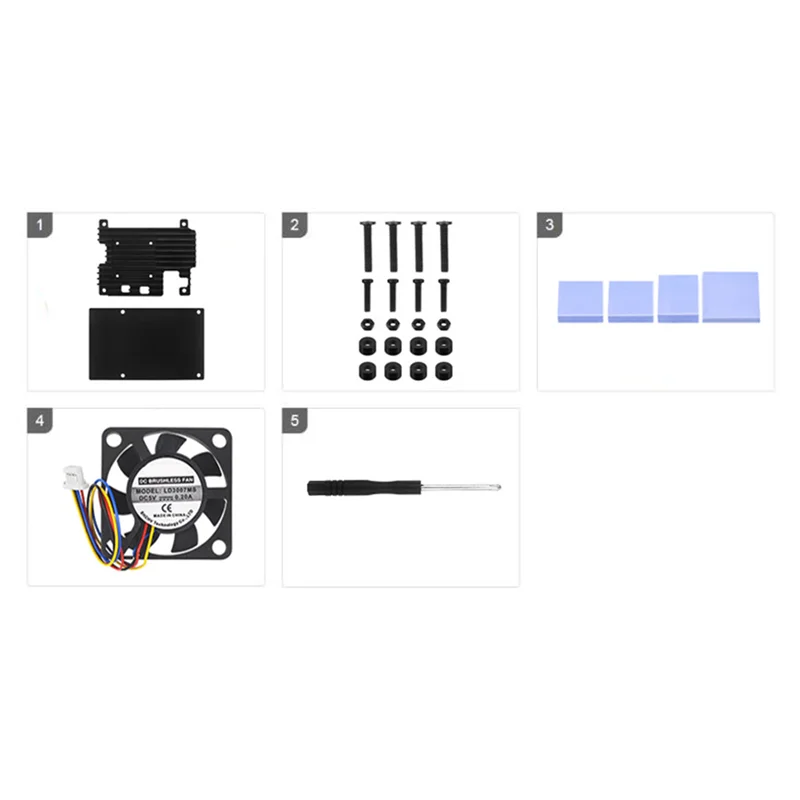 A41Z-pour Raspberry Pi 5 Kit de boîtier en alliage d'aluminium avec ventilateur de refroidissement PWM étui de protection pour Raspberry Pi 5 refroidissement