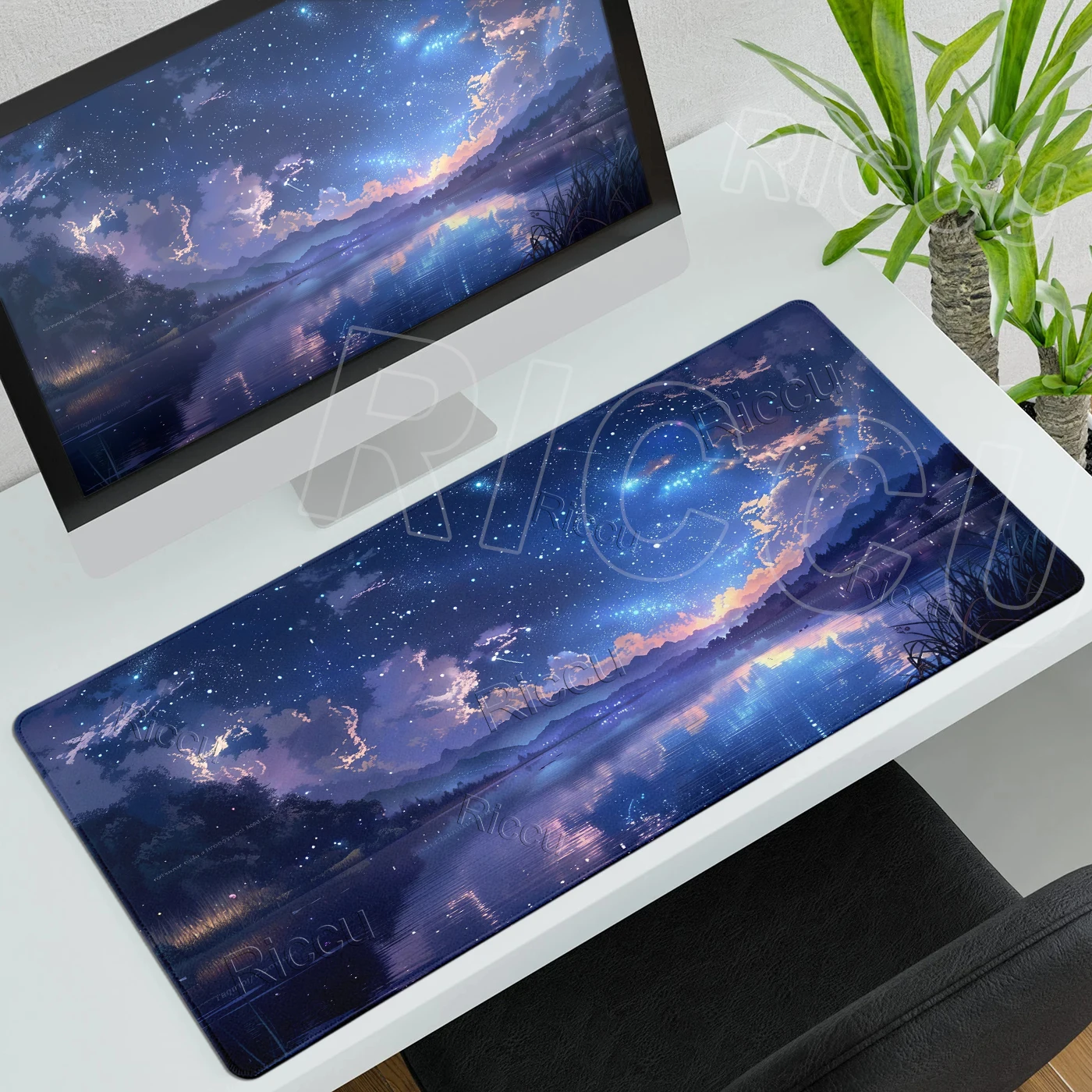 Mouse Pads Blue Sky Cloud Pattern Gaming Large  Extended Aesthetics Non-slip Anime Moon Carpet Computer Keyboard Rubber Desk Pad