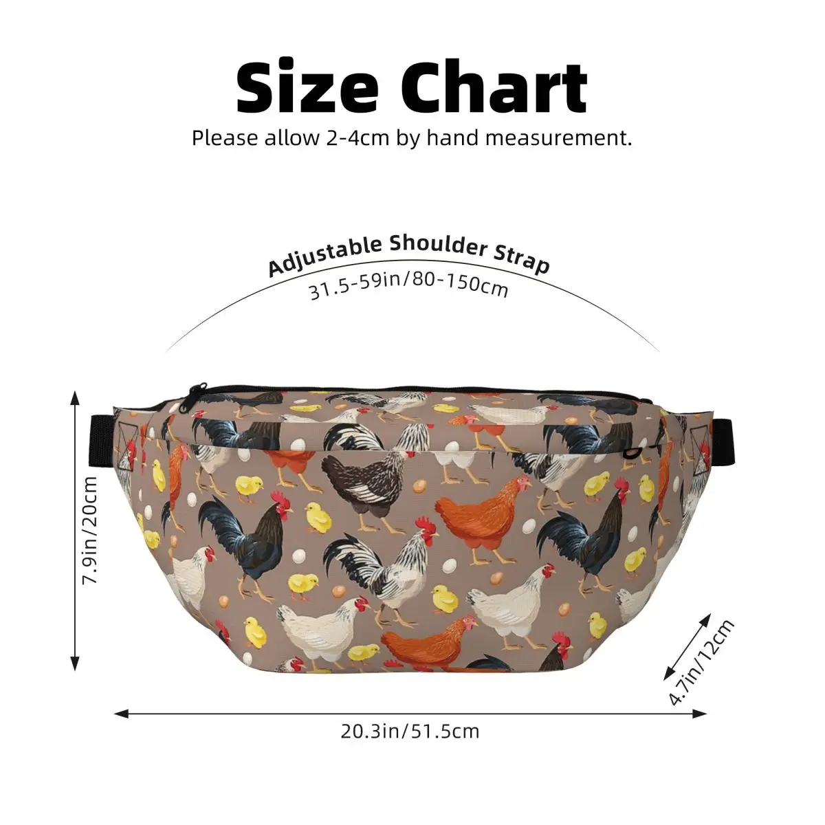Chicken Pattern Crossbody Waist Bag - usage example