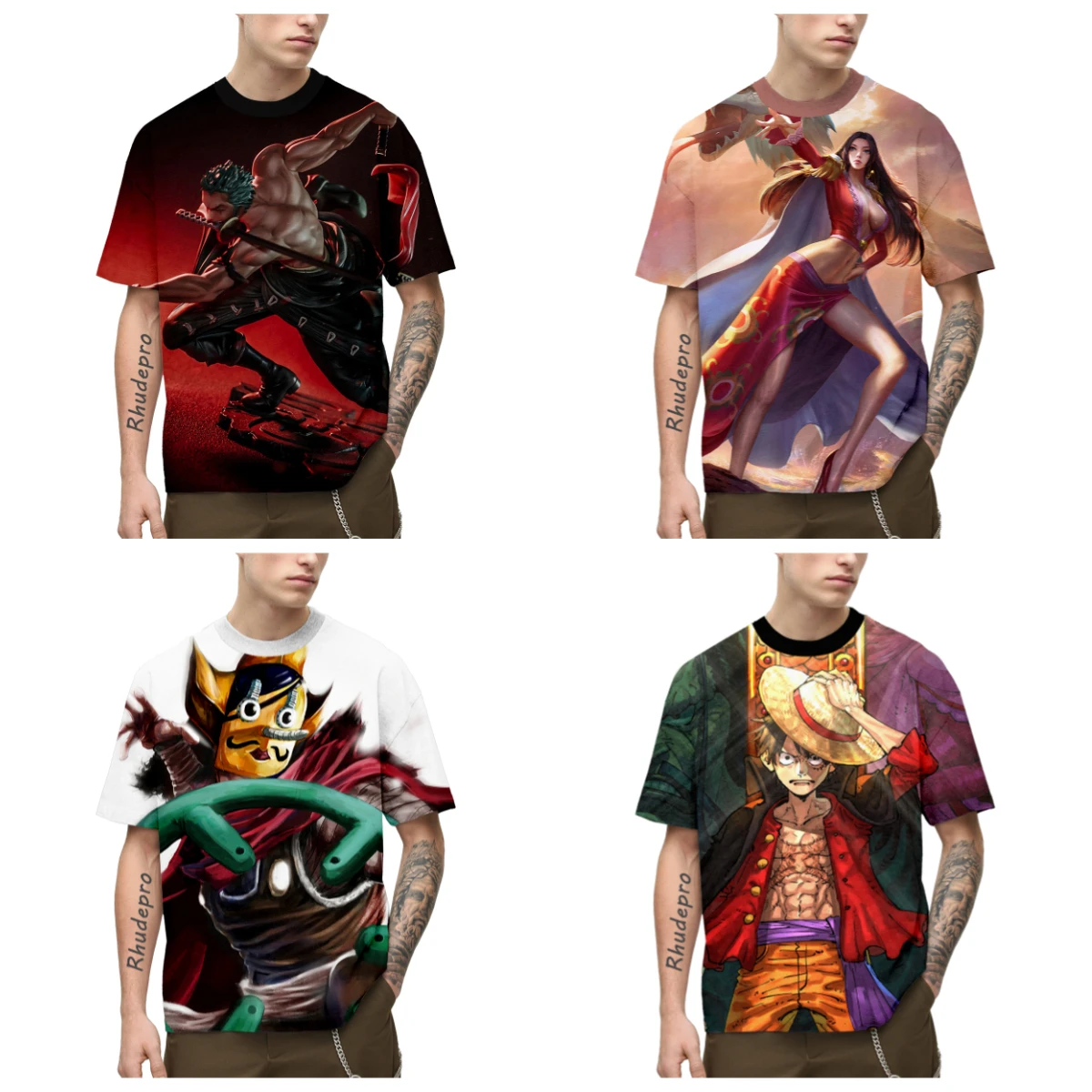

Лето 2025 г., хит продаж, новая цельная мужская футболка с 3D принтом японской анимации для ролевых игр, повседневная уличная футболка с короткими рукавами