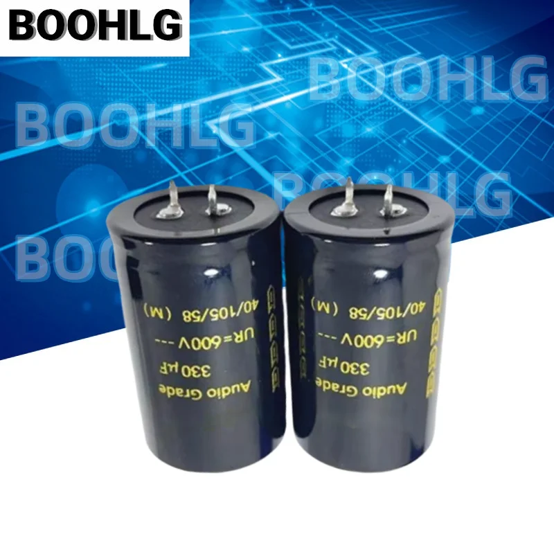 

2PCS 600V 330UF Long Life Electrolytic Capacitor 35×56mm High Voltage Power Supply Filter Capacitor