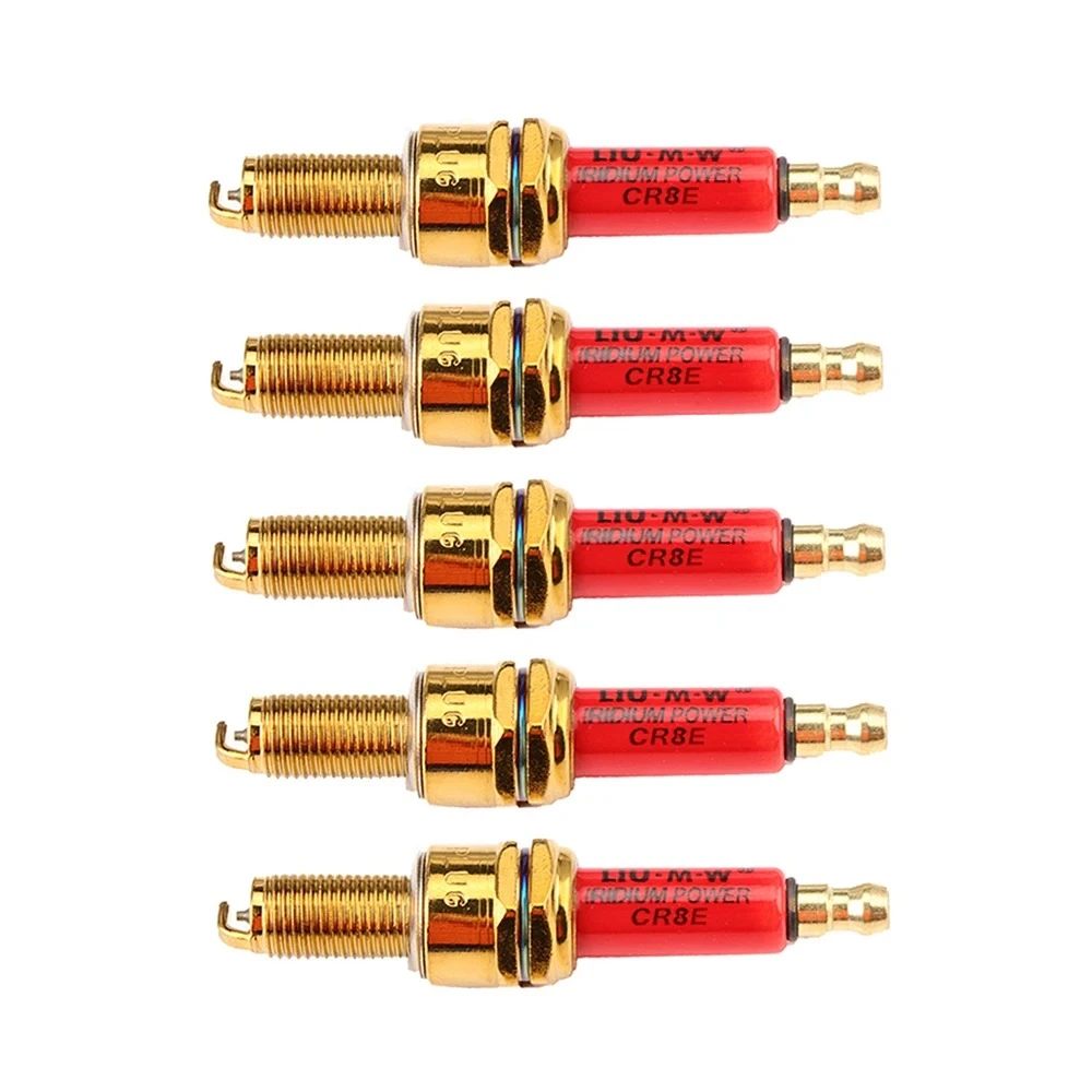 Bujías CR8E para motocicleta HJ125T-8/HS125T, accesorios para motor, bujías de cerámica con rosca extendida CR8E/A7, 1-5 unidades