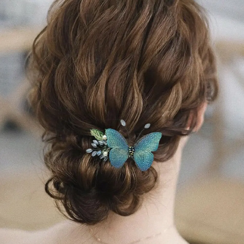 

4Pcs Embroidery Butterflies Hair Clip Charming Butterfly Hairpins Hair Accessories for Holiday Party Wedding Women Girls