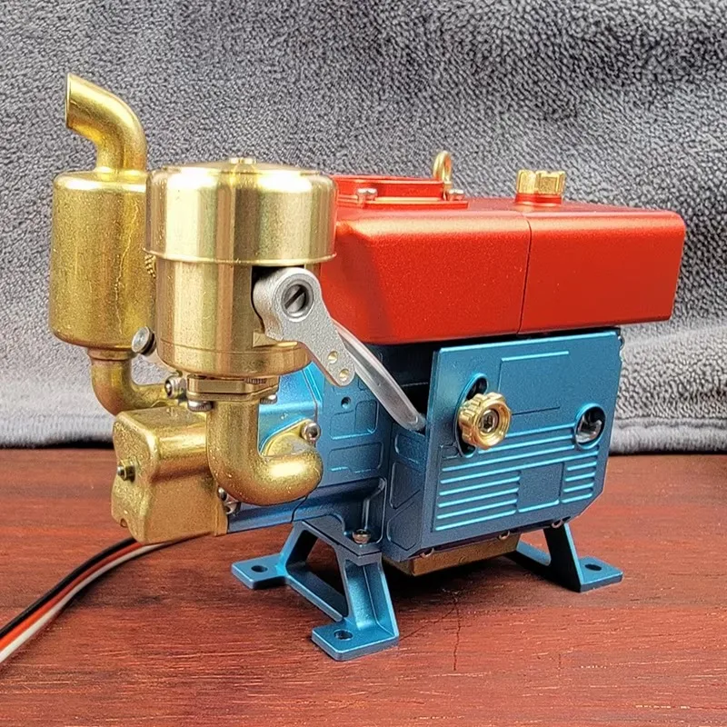 Brass Mini Steam Engine Model MUSA Single Cylinder Diesel Engine with CDI Igniter Model Precision numerical control machining