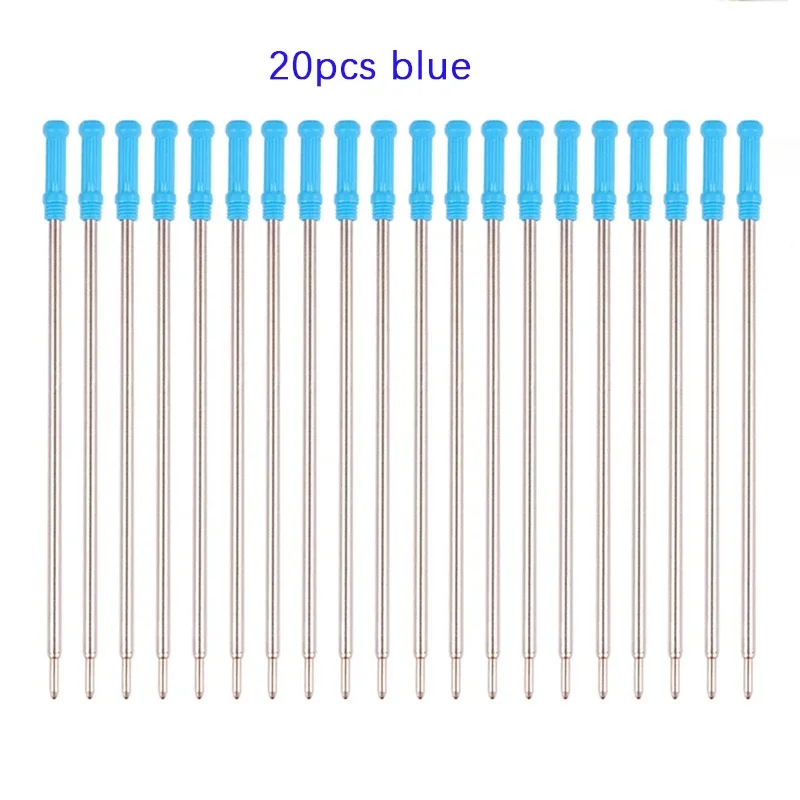 20 Stück/Set 11,6cm Spezielle Metall-Stiftminen für Rollerkugelschreiber 0,5mm Kugelschreiberminen Unterschriftenstift-Nachfüllungen Büro- und Schulbedarf