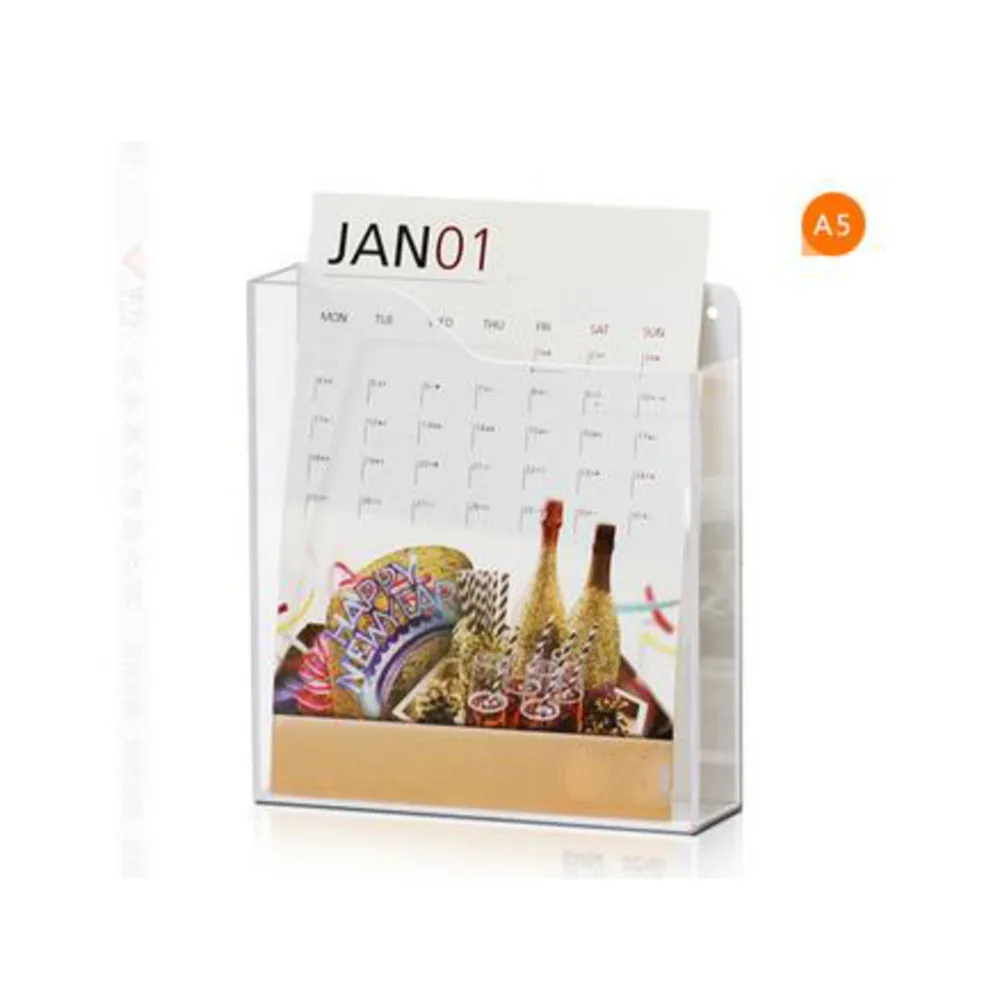 A6 Acrylic File Brochure Leaflet Holder Collection Wall Frame Rack Wall-amount Literature Holder