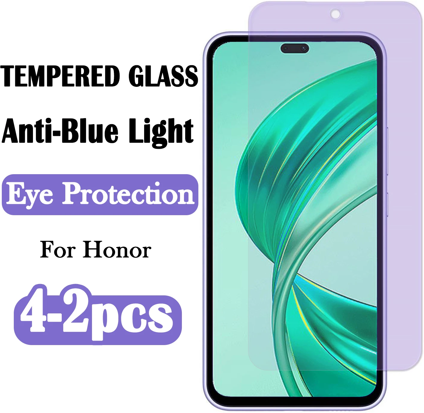 

2-4Pcs HD Anti-Blue Light Tempered Glass For Honor X8b X8a X8 X9 X7b X7a X7c X7 X6b X6a X6 X5 Plus 200 90 Smart Screen Protector
