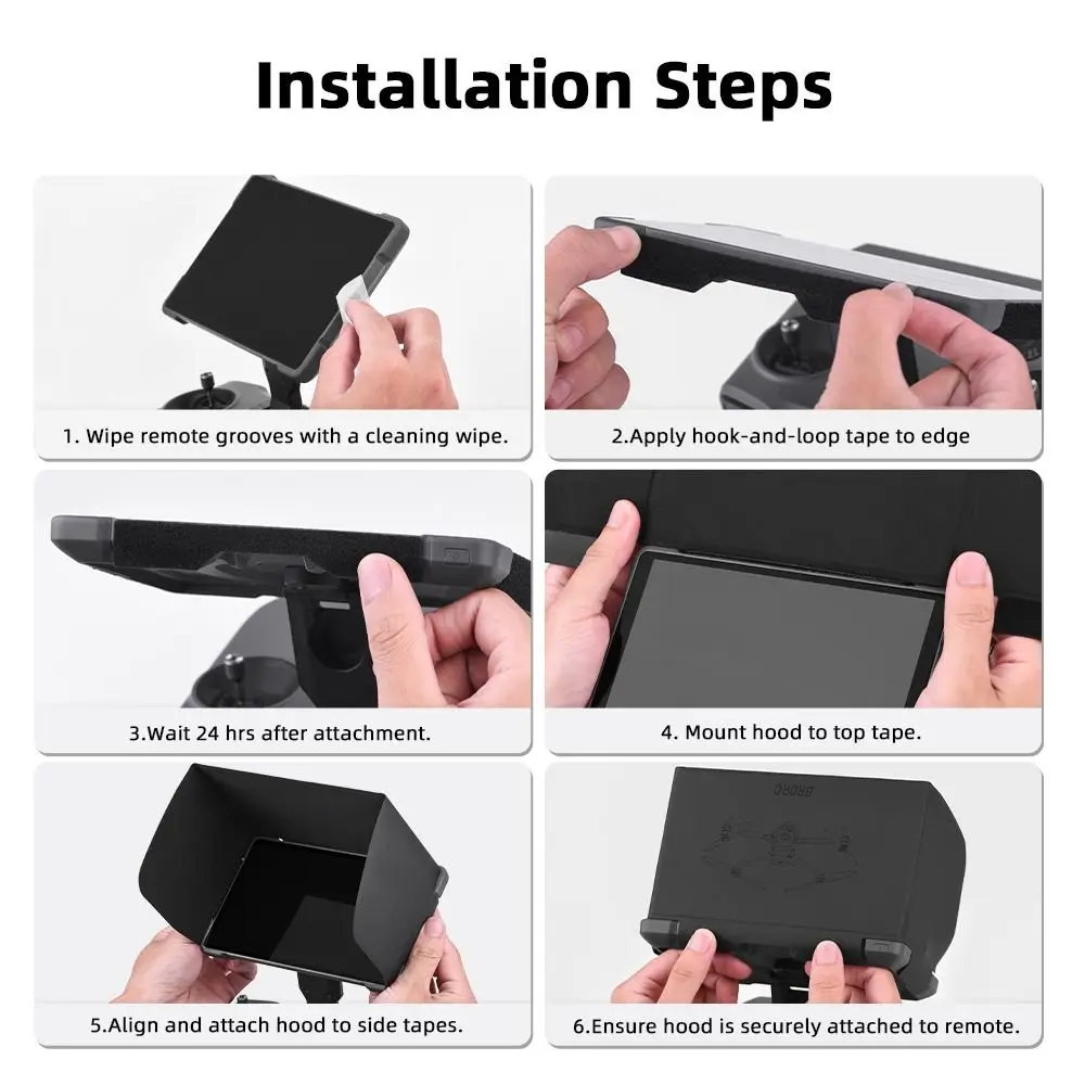 Foldable Sun Hood Lightweight Quick Release Screen Sunshield Anti-Glare Screen Hood for DJI RC Pro 2 Drone Remote Accessories