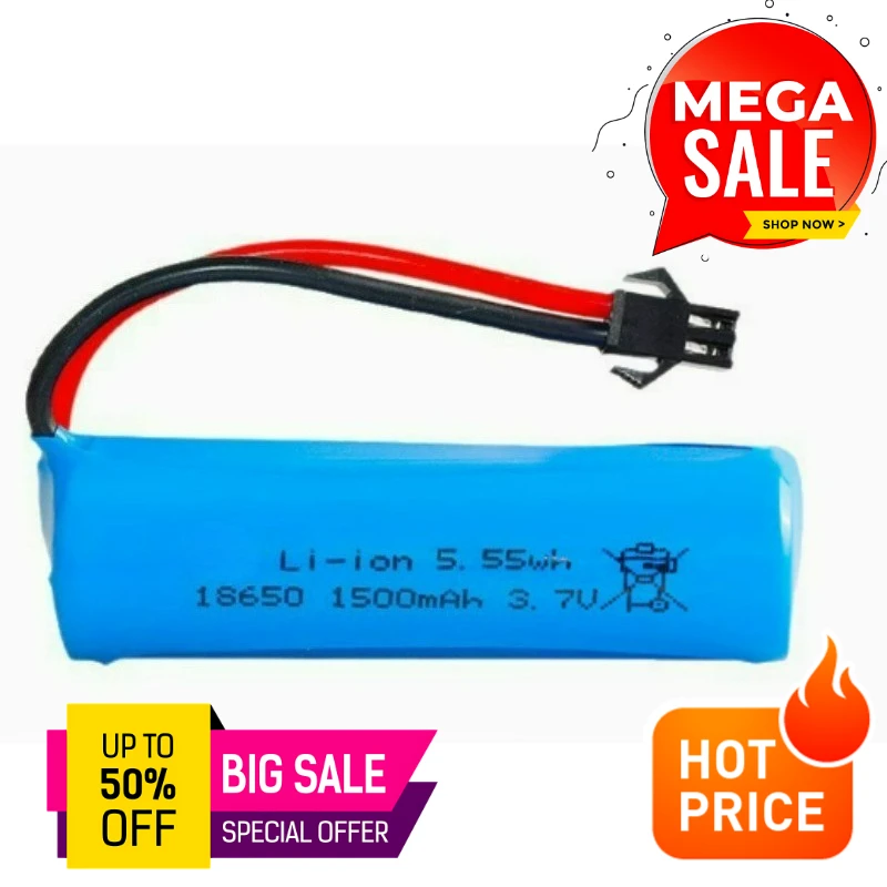 18650 Battery 3 7V 1500mAh 15C High Rate Cylindrical Li Ion For RC Airplane Car Model Accessories