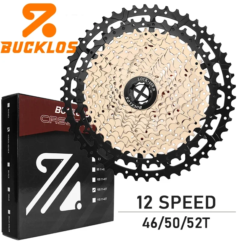 Cassetta per bicicletta BUCKLOS K7 a 12 velocità, cassetta per bici da strada e mountain bike 12V, 46T 50T 52T, ruota libera MTB per Shimano HG