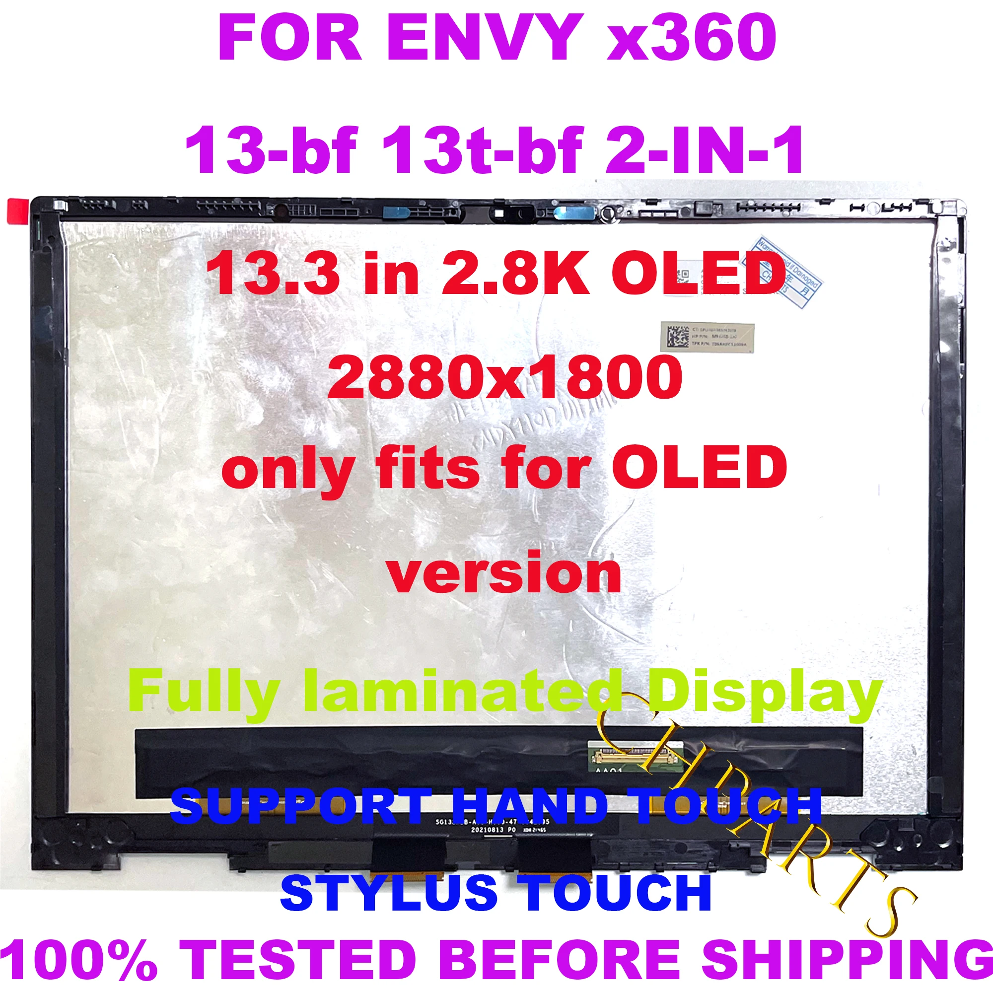 Imagem -02 - Tela de Toque Lcd para Substituição do Laptop Painel de Montagem 2.8k Oled Wqxga Wuxgan15663001 hp Envy X360 13-bf 13t-bf em 1