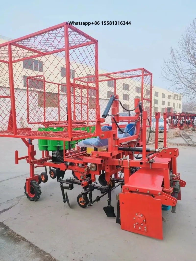 Hot Sale-Tractor Mounted 2rows Pineapple Transplanter Ground Punching Seeder with Film Row Sowing Core Motor Component
