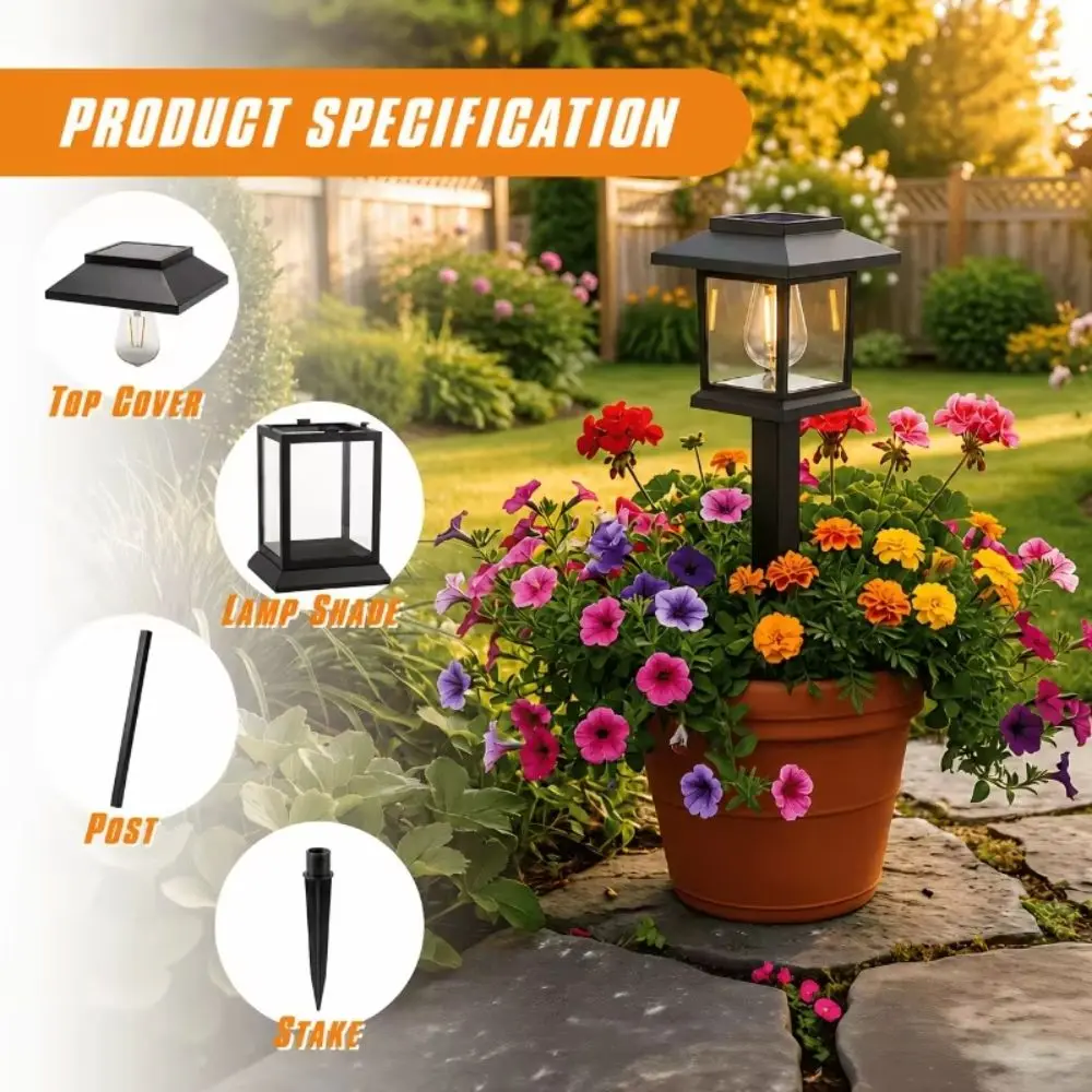 Solar Powered Solar Lawn Lights Warm Light Easy Installation Outdoor Garden Lights Energy Saving Soft Light Landscape Lights