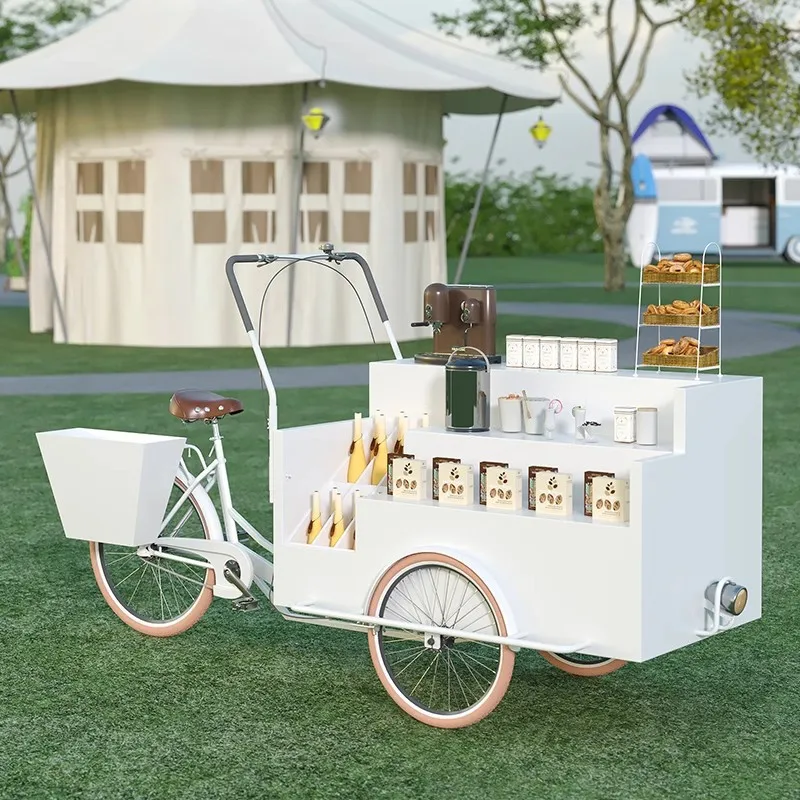 Mobile beverage coffee milk tea car snack car stall night market tricycle Internet celebrity creative stall promotion float