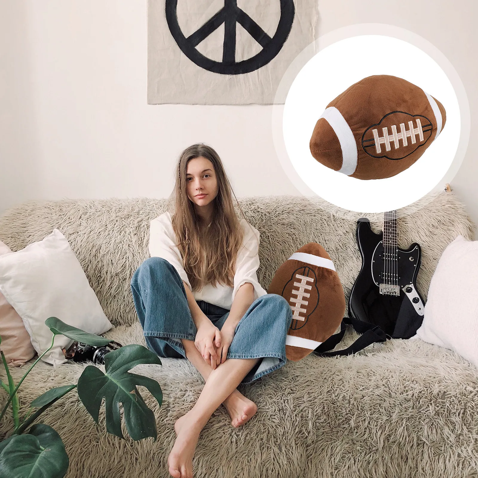 

1Pcs Rugby Design Cushion for Sofa Couch Chair Bed Window Seat Car Home Decor Rugby Lover Gift Warm Atmosphere Decorative Throw