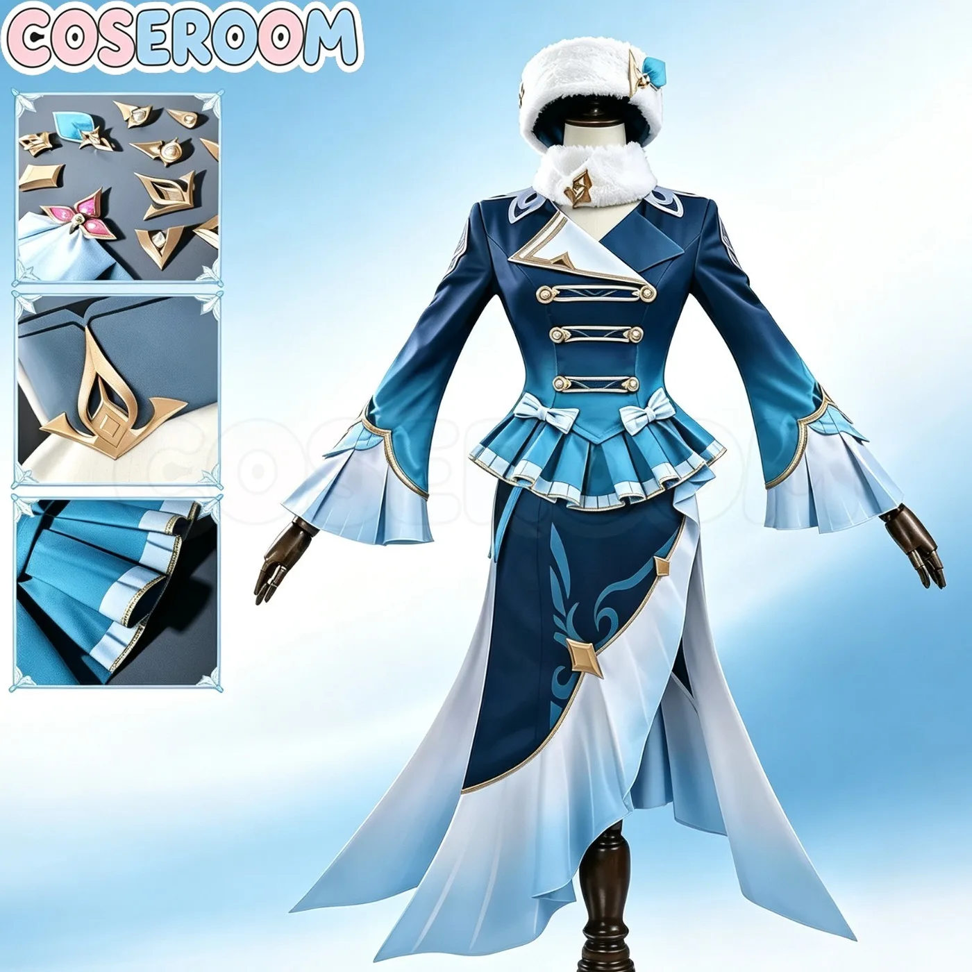 COSEROOM-SR Косплей-костюм Селено из игры Genshin Impact, наряд для косплея на Хэллоуин, аниме-униформа для ролевых игр, парик, обувь.