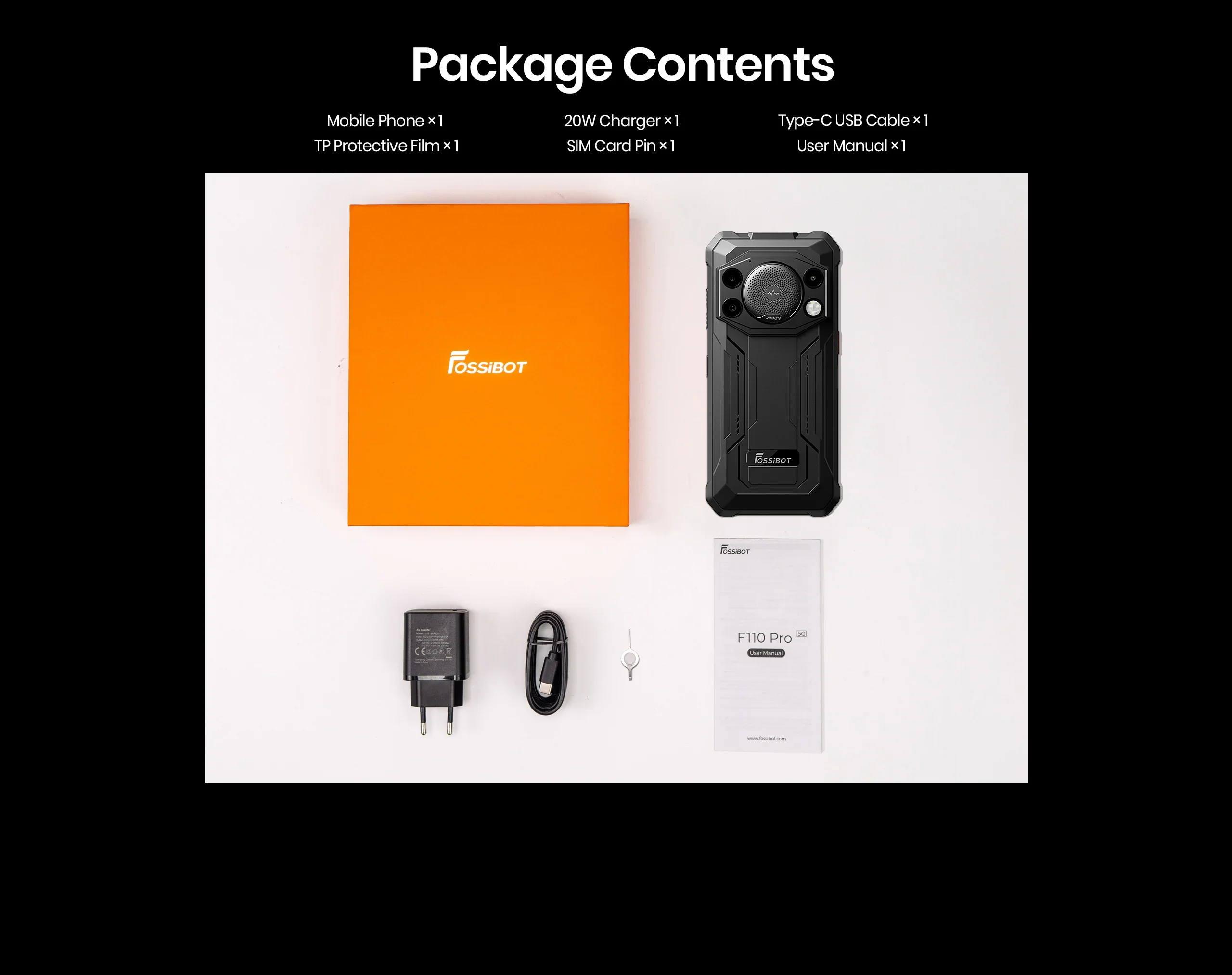 [Weltpremiere] Fossibot F110 Pro 5G Robustes Smartphone Android15 20 GB (8 + 12) + 128 GB 10000 mAh 20 W Telefon 6,745 Zoll HD + 50 MP + 8 MP NFC – Detail 21