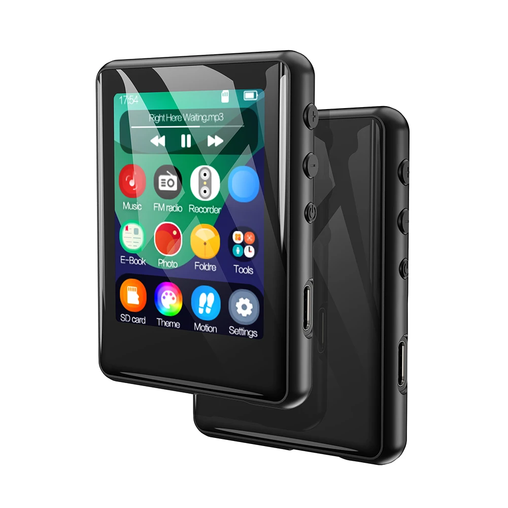 مشغل MP3 BT 5.3 مشغل موسيقى بشاشة تعمل باللمس مشغل محمول للرياضة/الجري/ركوب الدراجات/الممارسة