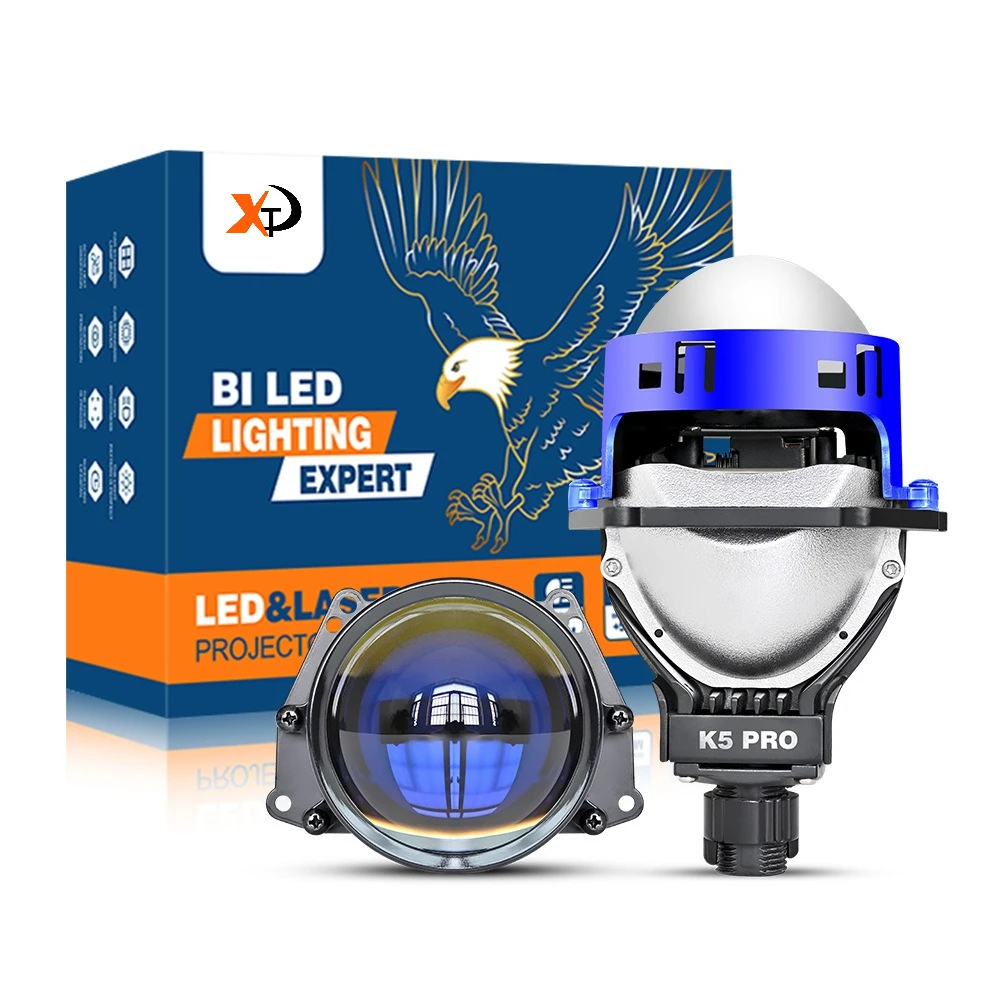 

K5PRO 130W 3-Inch Bi-LED Headlight Projector Laser Effect No Damage Fit H4 H7 Penetration Car Accessories High Bright Upgrade