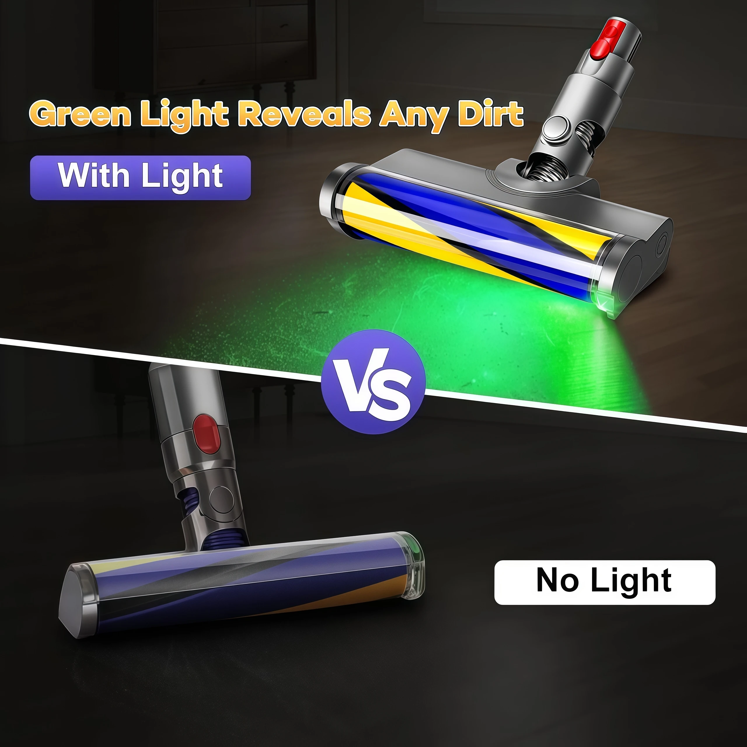 V12 Detect Slim für Dyson Staubsaugerkopf Fluffy-Aufsatz mit Schnellverschluss für Hartböden Kompatible Ersatzteile Bürstenkopf – Detail 4