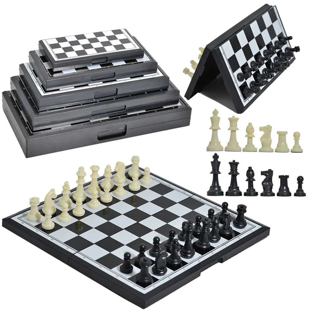 

Folding Magnetic Chess Portable Chess Board International Chess Game Gift for Adult Kids Beginner