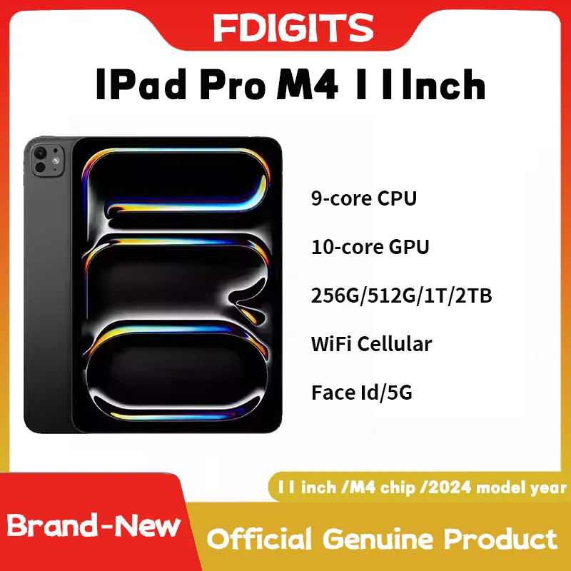 

2024 IPad Pro M4 11Inch 256G/512G/1T WiFi Cellular Face ID, eSIM,Original WIFI/5G 10-core CPU 10-core GPU.