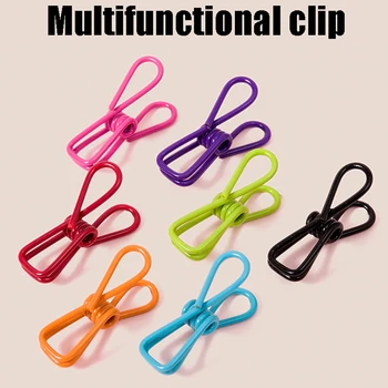 10 stücke Mehrzweck Bunte Edelstahl Clips Kleidung Pins Pegs Socken Hängen Pegs Clips Heißer Verkauf Haushalts Wäscheklammer