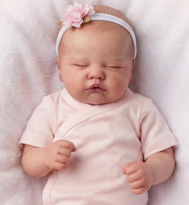 クインビー-48cm-ソフトシリコン製-眠っているリボーンドール-女の子向け-18インチ-本物そっくりの布製ボディ人形-誕生日プレゼント-ムネカス