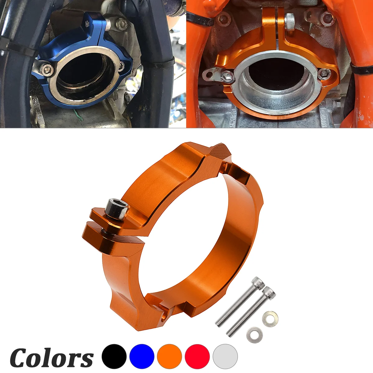 

CNC Motorcycle Exhaust Tip Muffler Pipe Clamp With Flanges For KTM EXC XC SX XCW Husqvarna TE TC TX GasGas EX EC MC 2017-2023