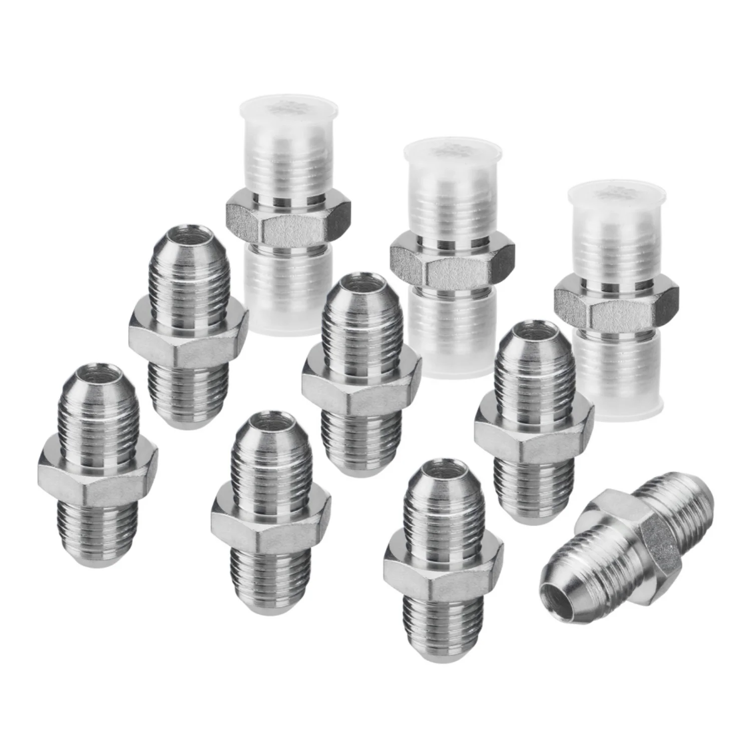 

Набор из 10 гидравлических фитингов-адаптеров: 3/8" JIC Male X 3/8" JIC Male, прямые гидравлические соединители для труб с защитной крышкой