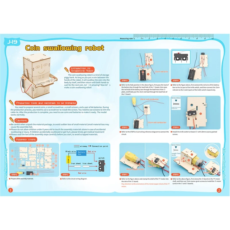 DIY Coin Swallowing Robot Box Science Experiment Wooden Kits Electronic Assemble Stem Model School Toys For Children image 3