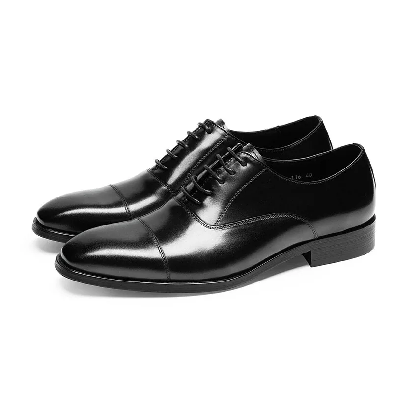 

High Quality Business Three-Piece English Formal Handcrafted High-End Oxford Men's Shoes Genuine Leather English Groom's