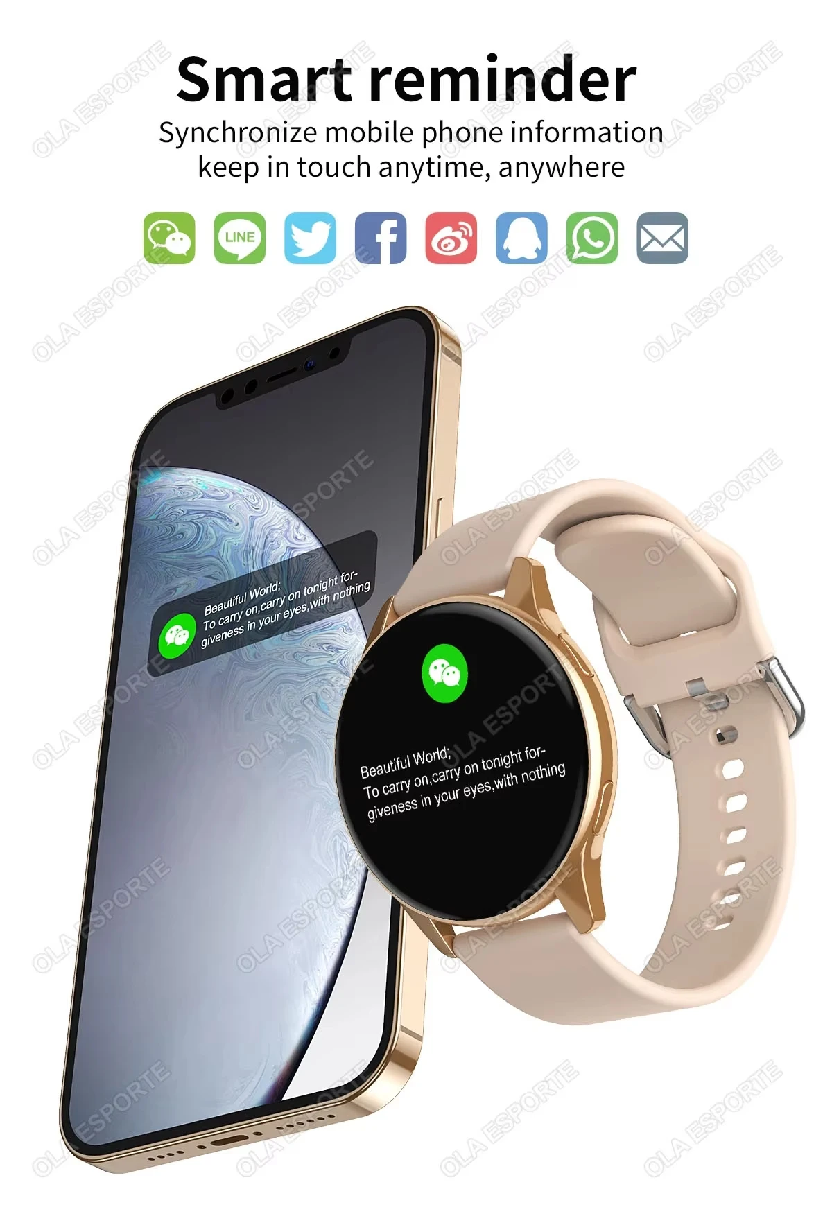 Bluetooth Smartwatch with Activity Tracking, TFT Display and Detachable Silicone Band description 5