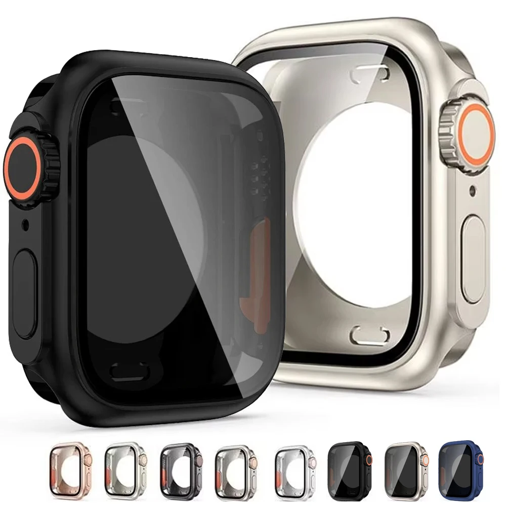 Displayschutzfolie für Apple Watch 46 mm 45 mm 40 41 42 44 mm, hartes PC-Front- und Heckstoßgehäuse, iwatch 11 10 9 8 7 SE 6 5 Wechseln Sie auf Ultra