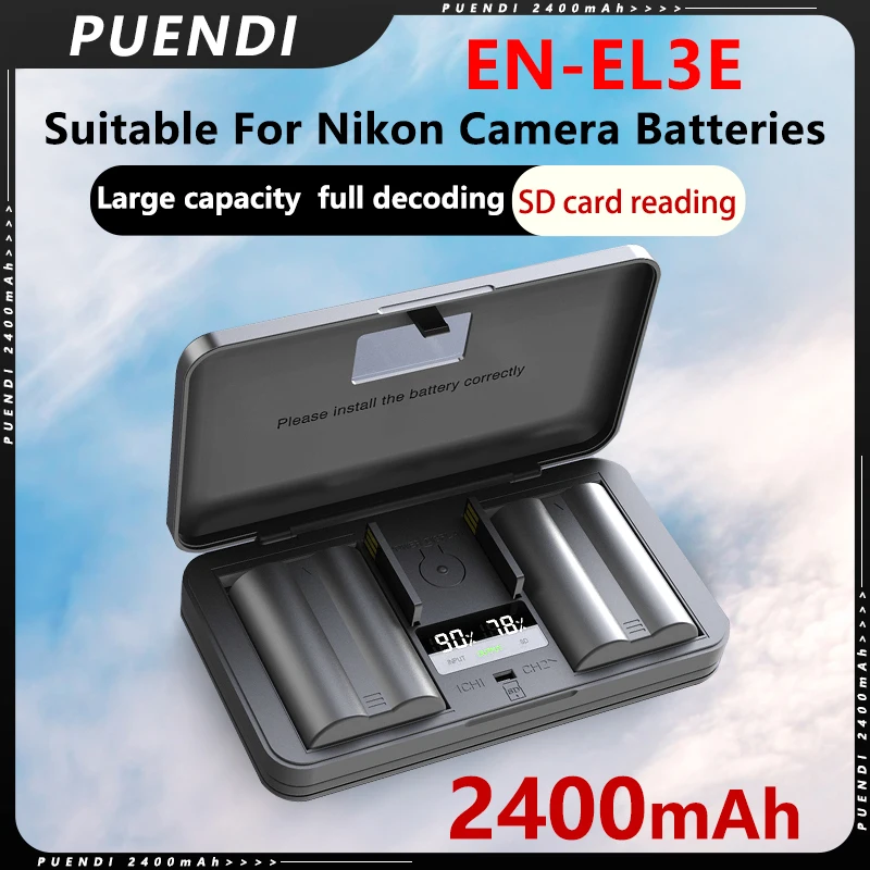 

EN-EL3E Battrery and Charger With SD card reading function,for Nikon D50,D70,D70s,D80,D90,D100,D200, D300, D300S, D700,D90s,D80S