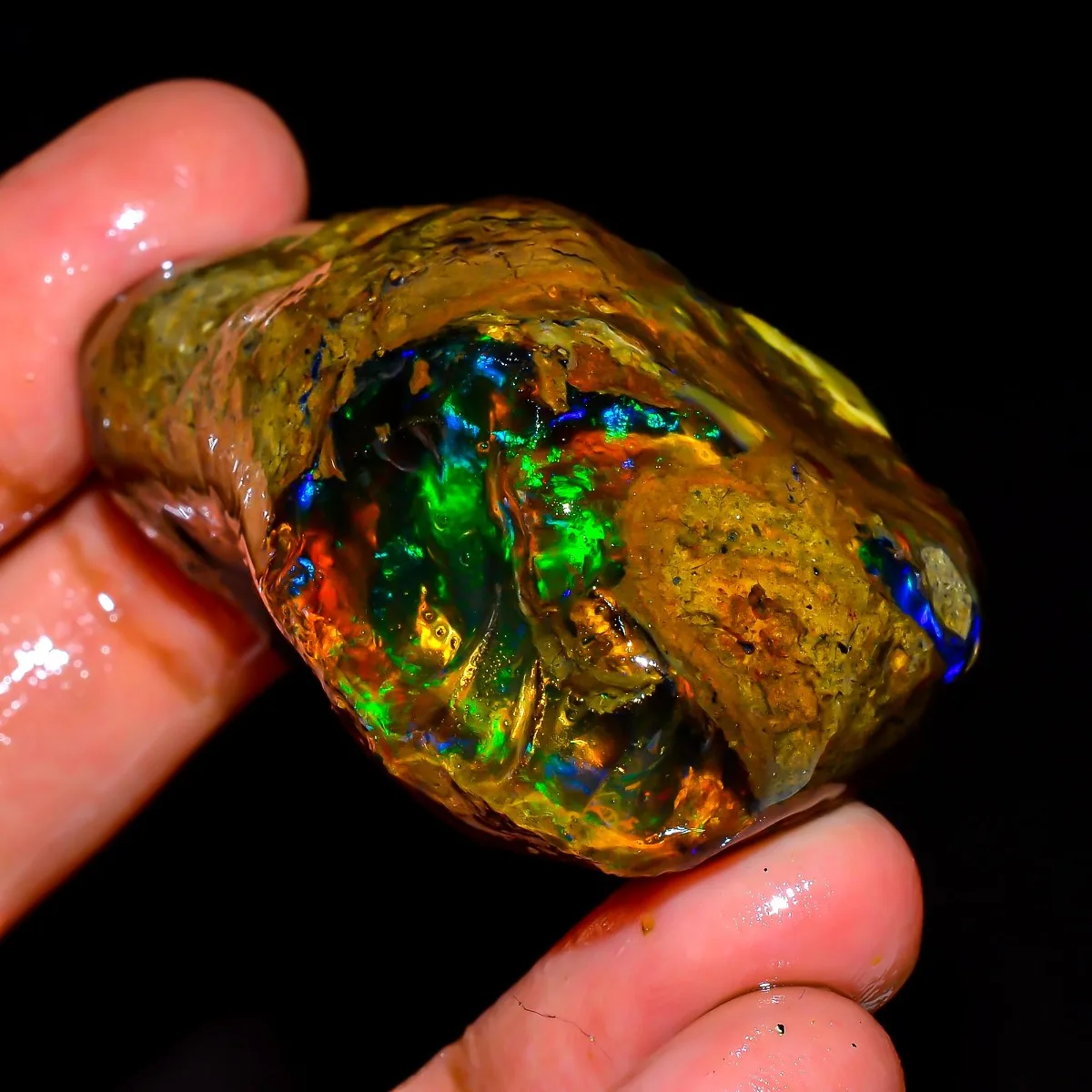 AAA+ Ethiopian Welo Opal 25-80CT Rough Raw Crystal Opal Rainbow Flash Jewelry Making Randomly Selected One