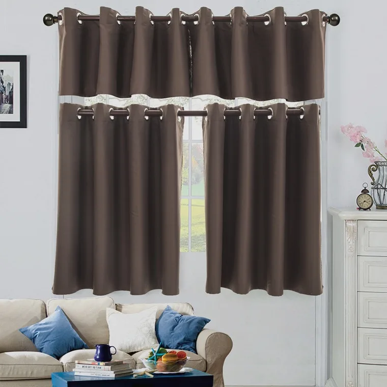 (108) Customized Factory Direct Sales Blackout Short Curtains Cross-border Finished Roman Rod Style