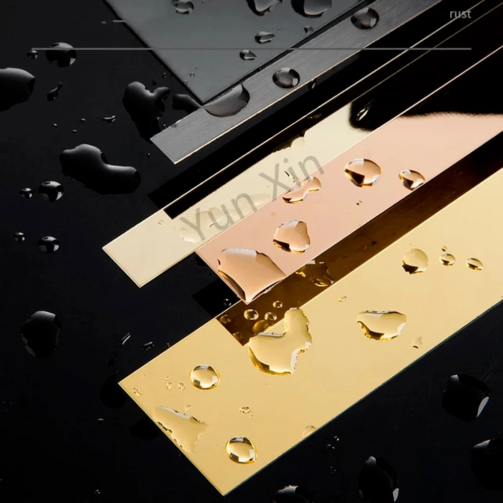 1Roll Stainless Steel Decorative Strip Mirror Stickers Room Decor for Wall Background Ceiling Waist Line Plane Tile Sticker