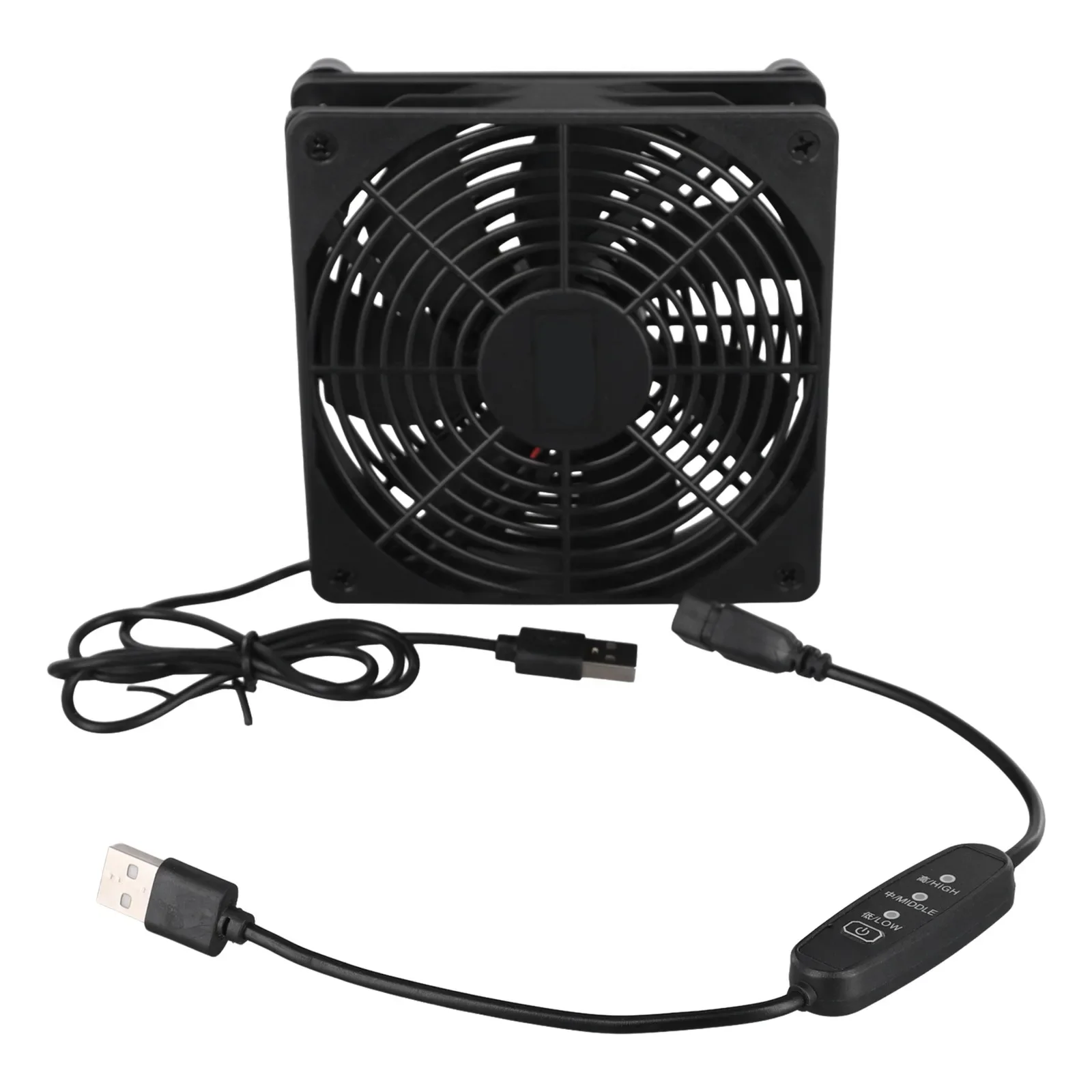 Ventilador alimentado por USB 5V 120mm Ventilador de roteador USB para escritório doméstico 100CFM Fluxo de ar 2000RPM a 2300RPM 27dB Nível de ruído 5V USB Power