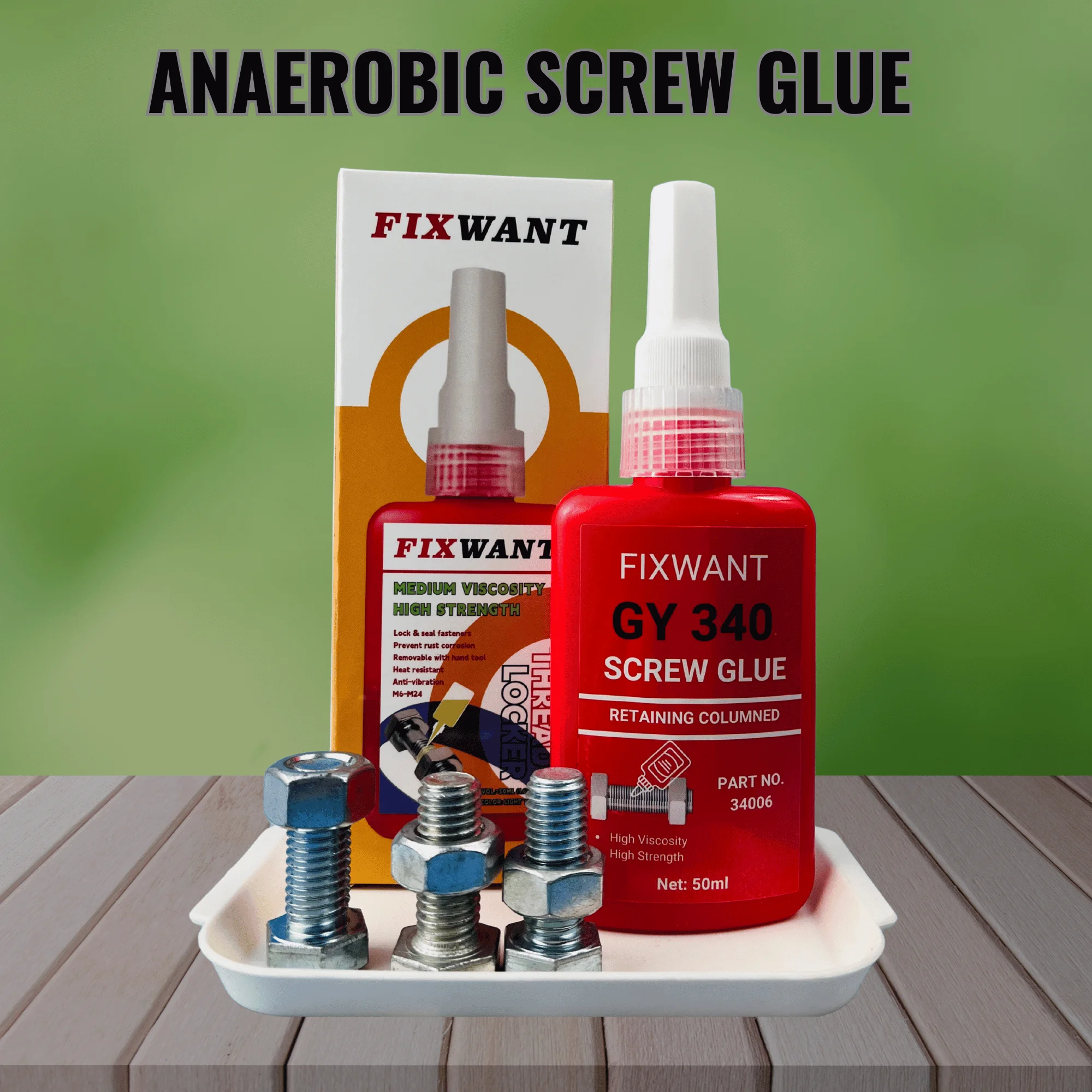

Superior Temperature Resistance 50ML Strength Anaerobic Adhesive for Thread Locking Screw Tightening Prevents Loosening Rusting