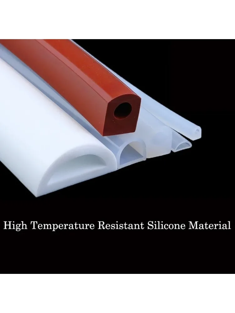 Bande d'étanchéité auto-adhésive en caoutchouc de Silicone de Type D, pour porte et fenêtre, bande Anti-Collision pour fenêtre en verre, barre d'étanchéité d'isolation phonique, 1/3/5
