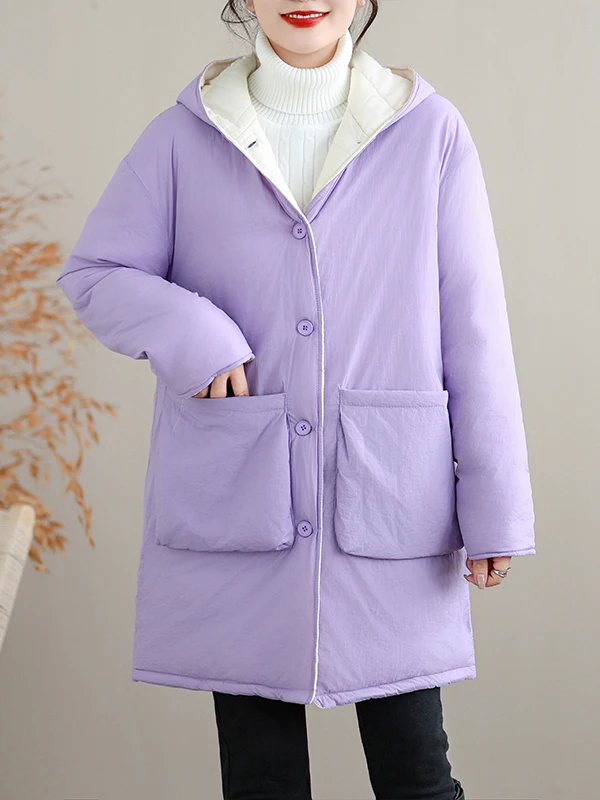 دافئ القطن Jaet مقنعين منتصف طول Thiened القطن ملء العلامة التجارية المرأة Faion معطف الشتاء الكورية Sle تخفيف ودية