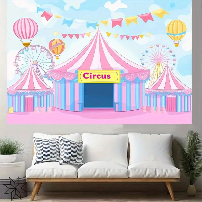 1 لافتة خلفية كرنفال، مناسبة لغرفة المعيشة وغرفة النوم والمكتب وذكرى عيد الميلاد وديكور المنزل