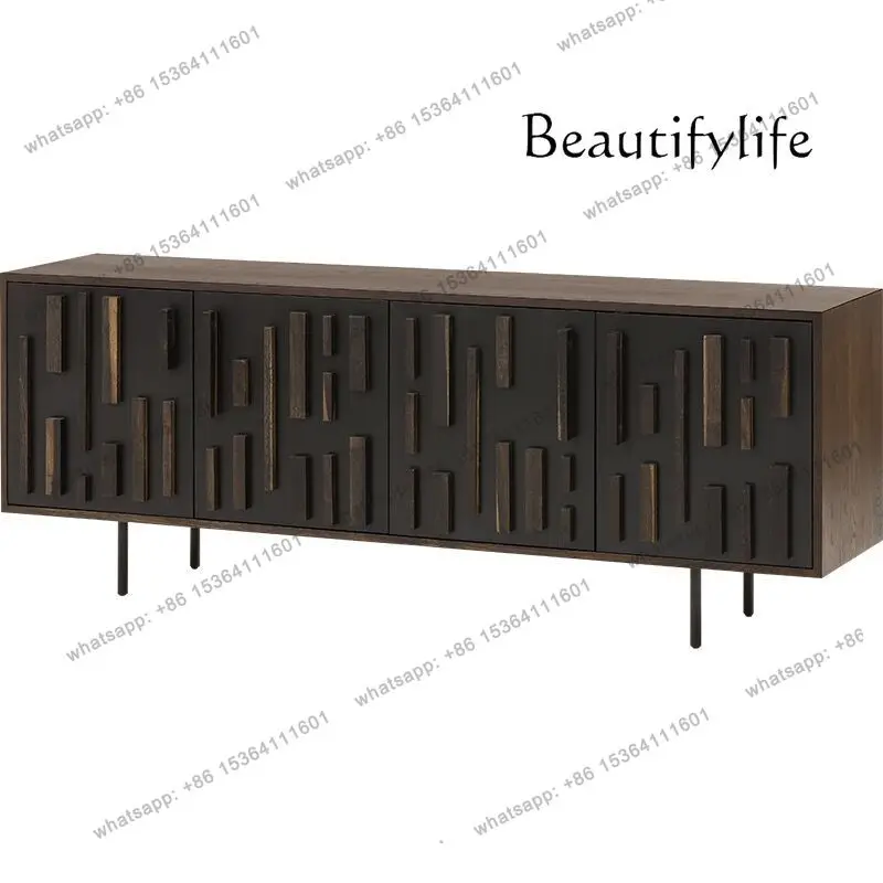 

Nordic light luxury solid wood dining side cabinet creative side cabinet restaurant locker multi-functional storage cabinet