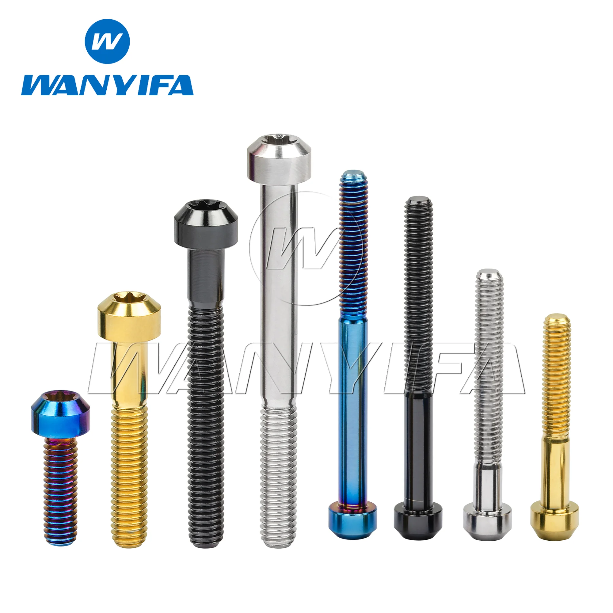 Wanyifa Titanium Bolt M6x 10 15 20 25 30 35 40 45 50 55 60 65 70 80mm Torx Head Ti Screws for Bicycle Motorcycle