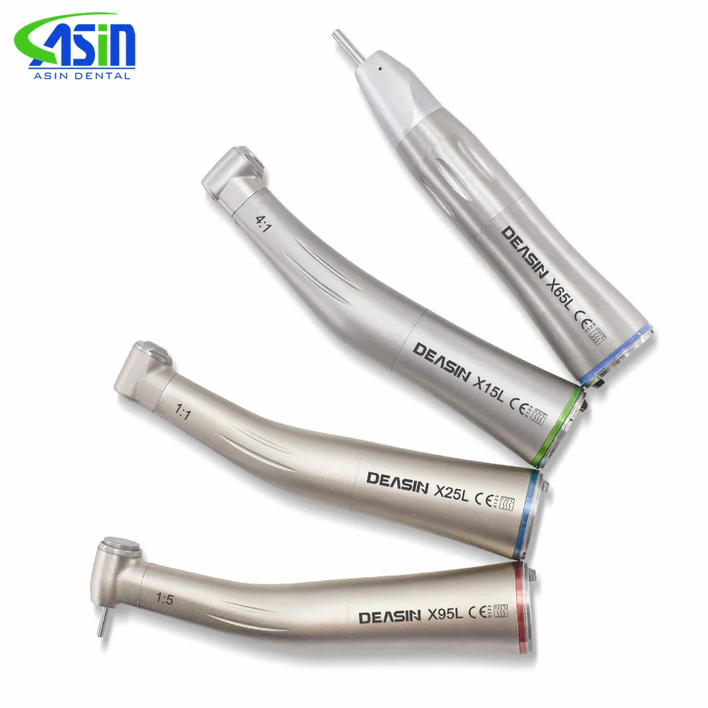 dentistry 1:1/1:5/20:1 Contra Angle Low Speed Handpiece Fiber Optic Straight Contra Angle X25L/X95L Style Air Turbine dental