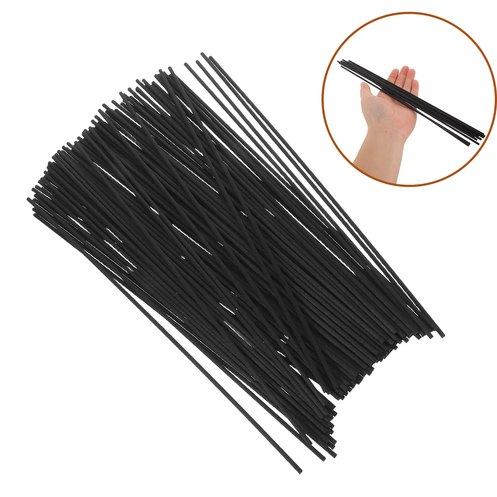 

100Pcs Black Fiber Reed Diffuser Sticks Long Thick Replacement Reeds for Office Bathroom Fragrance Diffuser